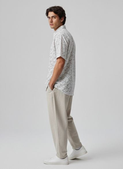 Sr garment Ivory Bloom Micro-Print Shirt