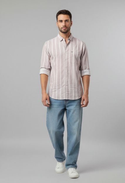 Sr garment Blush Sand Vertical Stripe Shirt