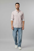 Sr garment Blush Sand Vertical Stripe Shirt