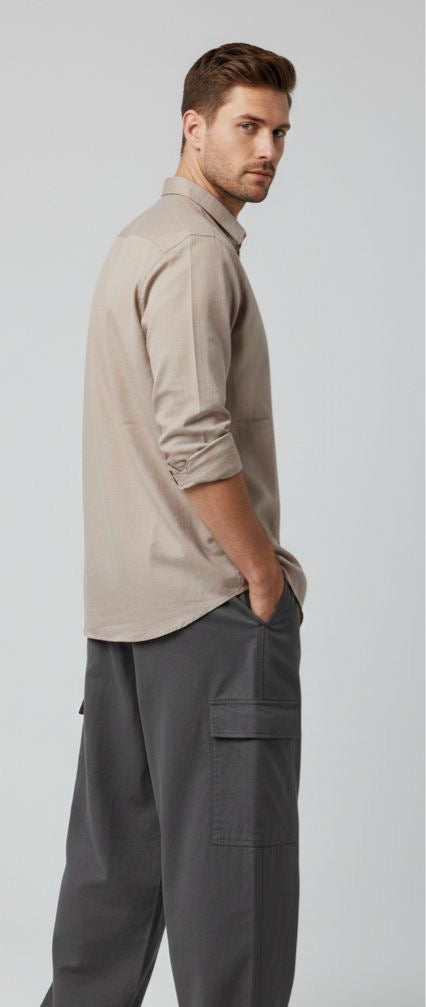 Sr garment Desert Sand Essential Button-Down Shirt