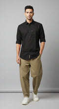 Sr garment Jet Black Classic Casual Shirt