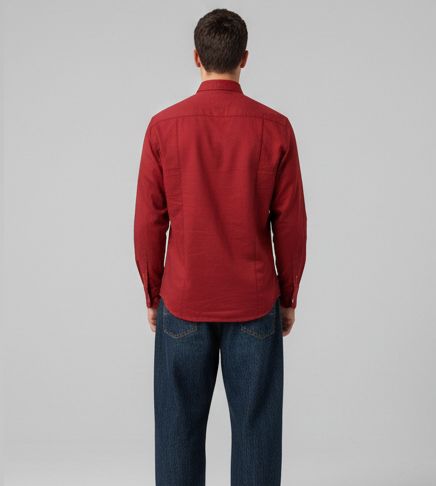 Sr garment Crimson Red Classic Button-Down Shirt