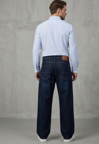 Sr garment Modern Classic Light Blue Oxford Shirt & Dark Wash Relaxed Jeans Set