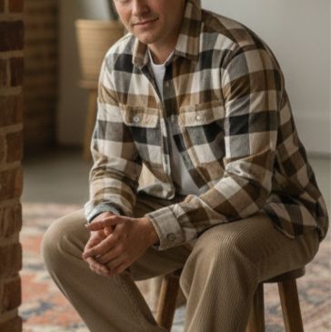 Sr garment Rustic Sand Check Overshirt