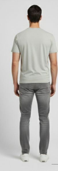 Sr garment SlateCore Slim Fit Denim & Grey Essential Tee Set
