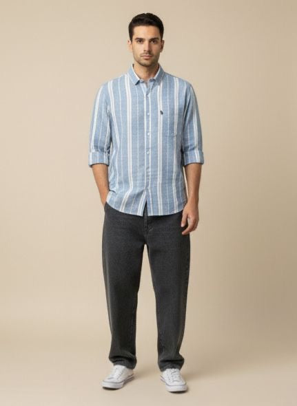 Skyline Blue Vertical Stripe Shirt
