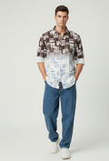 Sr garment Urban Fade Abstract Print Shirt