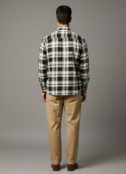 Sr garment Desert Plaid Layered Overshirt
