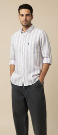 Sir garment Ivory Blush Multi-Stripe Shirt