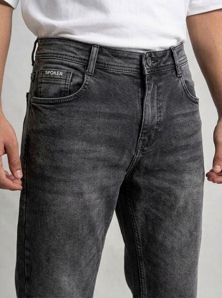 Sr garment Urban Relax Graphic White Tee & Faded Black Denim Set