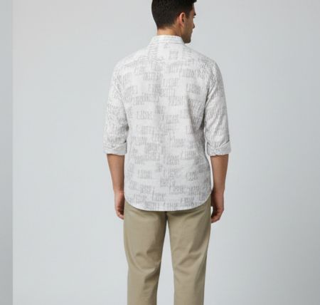 Sr garment Stone Grey Abstract Print Shirt