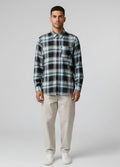 Sr garment Arctic Blue Plaid Button-Down Shirt