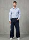 Sr garment Modern Classic Light Blue Oxford Shirt & Dark Wash Relaxed Jeans Set