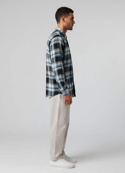 Sr garment Arctic Blue Plaid Button-Down Shirt