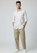 Sr garment Stone Grey Abstract Print Shirt