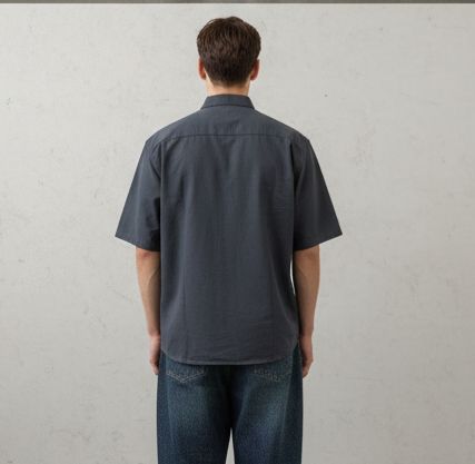 Sr garment Slate Grey Short-Sleeve Utility Shirt