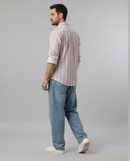 Sr garment Blush Sand Vertical Stripe Shirt