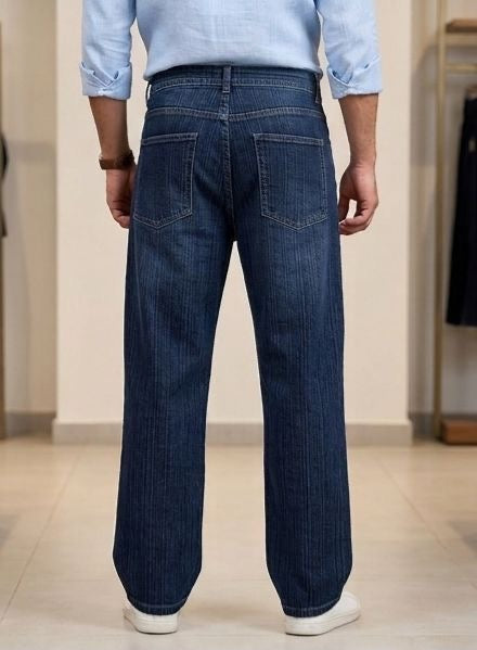 Sr garment Essential Slim-Fit Sky Blue Shirt & Dark Indigo Straight Jeans Combo