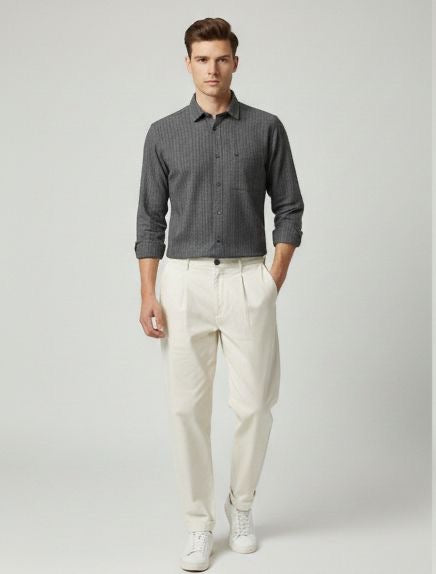 Sr garment Graphite Micro-Check Formal Shirt