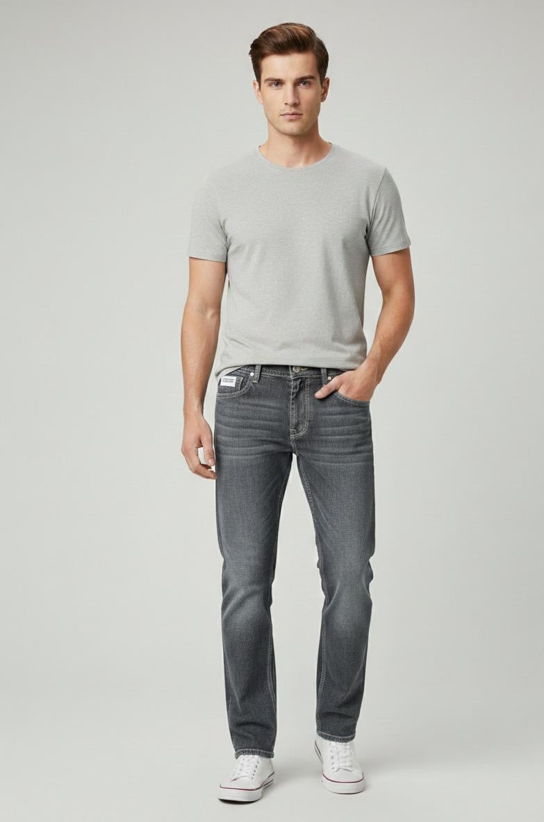 Sr garment Urban Slate Slim-Fit Denim & Classic Grey Tee