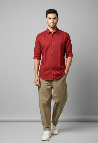 Sr garment Crimson Red Essential Shirt