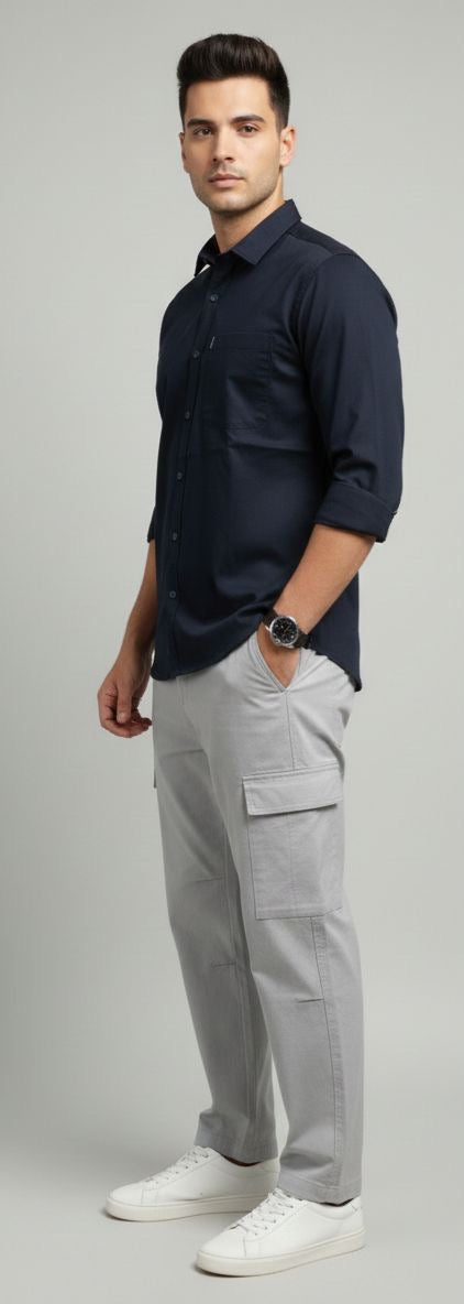 Sr garment Midnight Blue Essential Casual Shirt