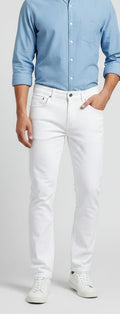 Sr garment HarborLight Slim White Denim & Sky Blue Oxford Shirt