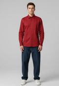 Sr garment Crimson Red Classic Button-Down Shirt