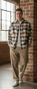 Sr garment Rustic Sand Check Overshirt