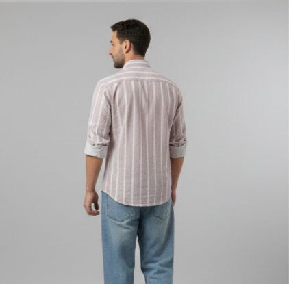 Sr garment Blush Sand Vertical Stripe Shirt