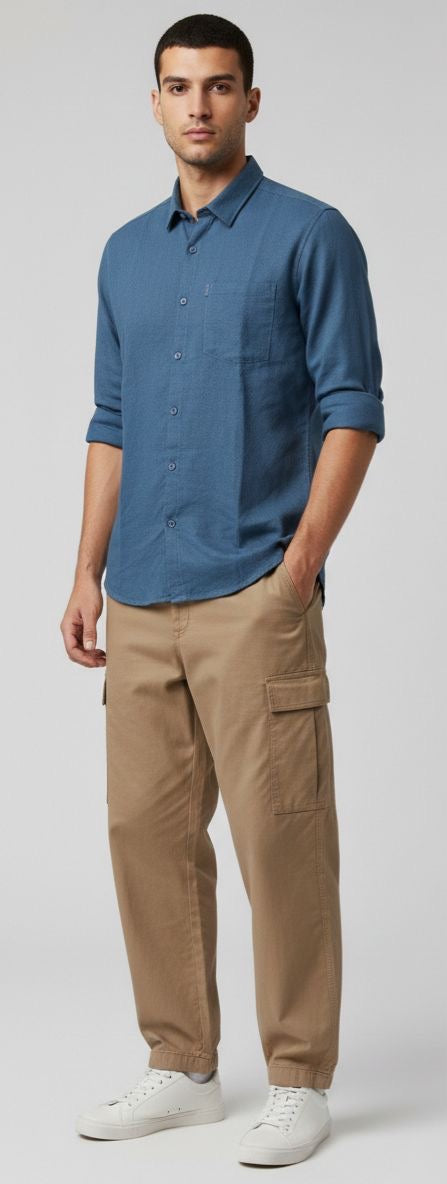 Sr garment Dusty Blue Classic Casual Shirt