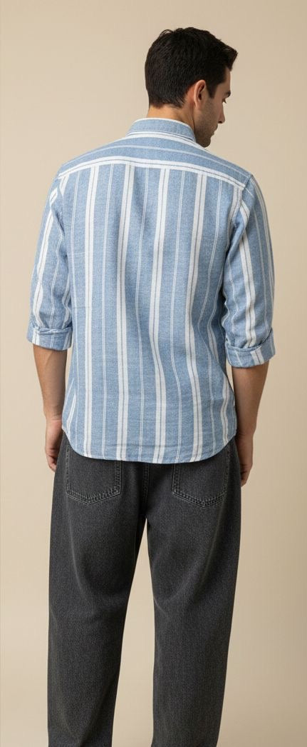 Skyline Blue Vertical Stripe Shirt