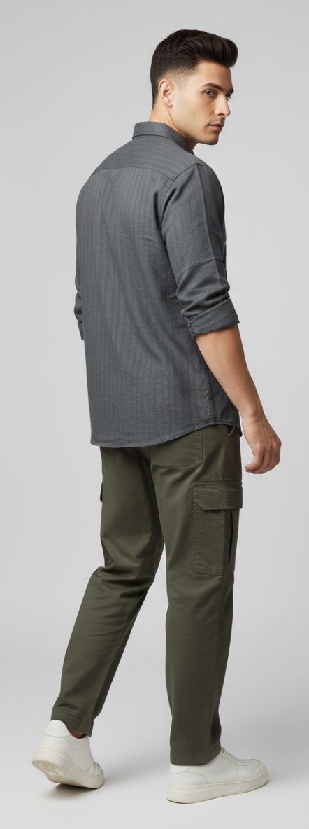 Sr garment Slate Grey Refined Casual Shirt