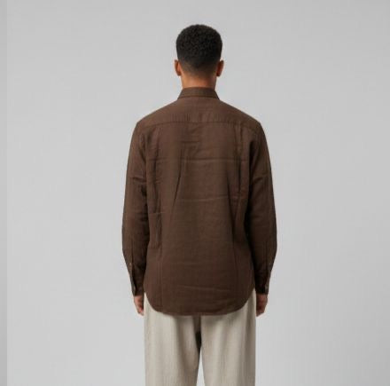 Sr garment Cocoa Brown Textured Relaxed Shirt