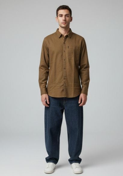 Sr garment Olive Textured Shirt