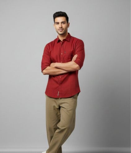 Sr garment Crimson Red Essential Shirt