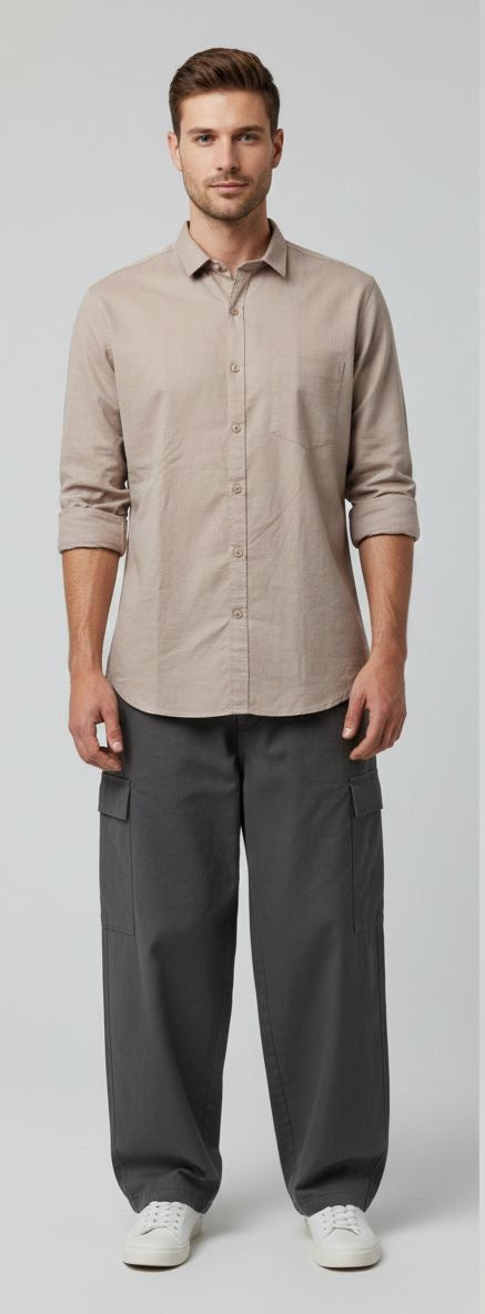 Sr garment Desert Sand Essential Button-Down Shirt