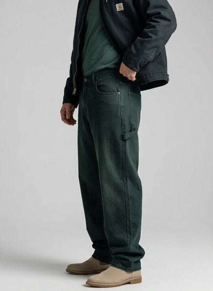 Sr garment Earth Tone Knit Sweater & Deep Green Denim Relaxed Set