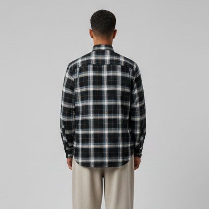 Sr garment Shadow Black Plaid Relaxed Shirt