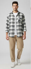 Sr garment Frost Grey Plaid Overshirt