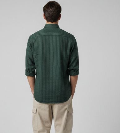 Sr garment Deep Forest Green Textured Shirt
