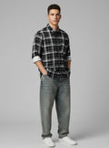 Sr garment Midnight Black Plaid Casual Shirt