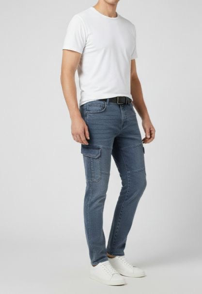 Sr garment UtilityFlex Slim Cargo Denim & Classic White Tee