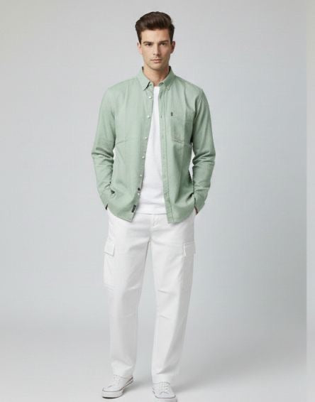 Sr garment Fresh Mint Layered Casual Shirt