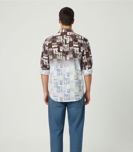 Sr garment Urban Fade Abstract Print Shirt