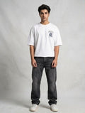 Sr garment Urban Relax Graphic White Tee & Faded Black Denim Set