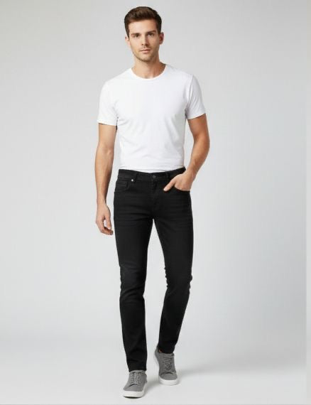 Sr garment Onyx Slim Black Denim & Classic White Tee