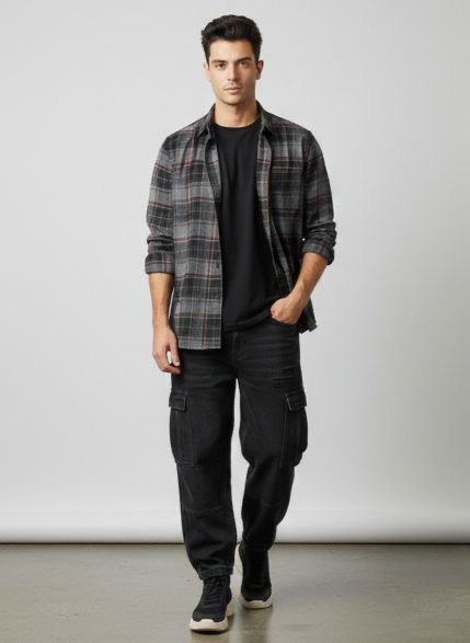 Sr garment Ashwood Plaid Layered Shirt