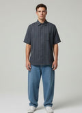 Sr garment Charcoal Stripe Short-Sleeve Shirt
