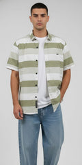 Sr garment Sage Horizon Short-Sleeve Stripe Shirt